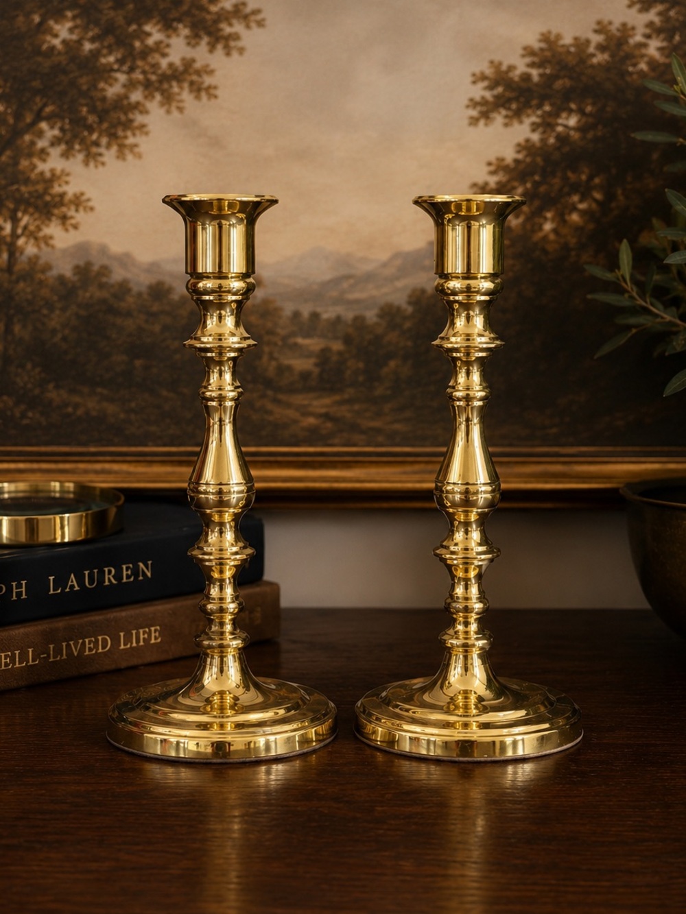 Pair of 7” Vintage Baldwin Solid Brass Candlesticks